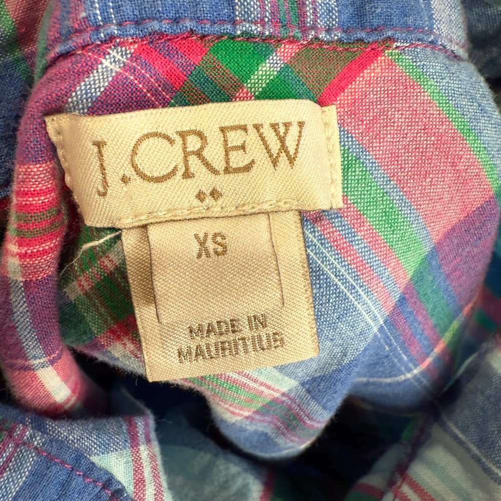 VTG J. Crew Women's Plaid Button Down Shirt - Blue, Pink Size XS - Picture 6 of 6